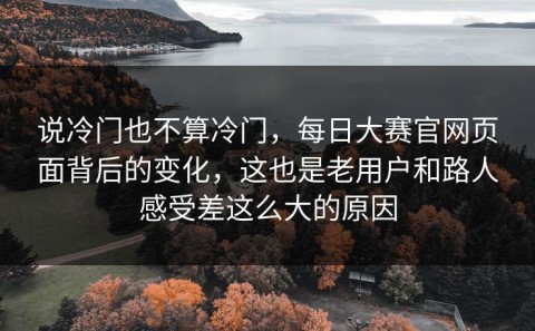 说冷门也不算冷门，每日大赛官网页面背后的变化，这也是老用户和路人感受差这么大的原因